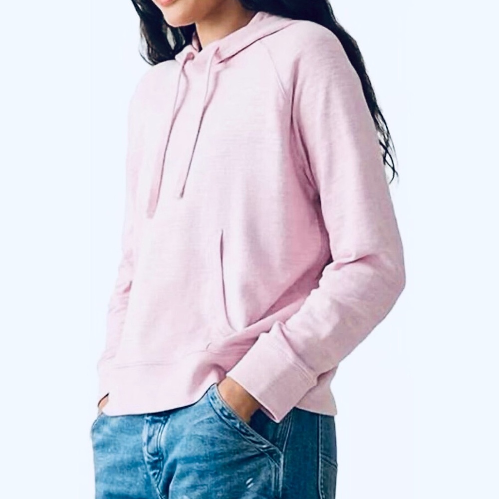 FAHERTY Sunwashed Organic Cotton Slub Knit Hoodie Light Pink - Picture 3 of 13